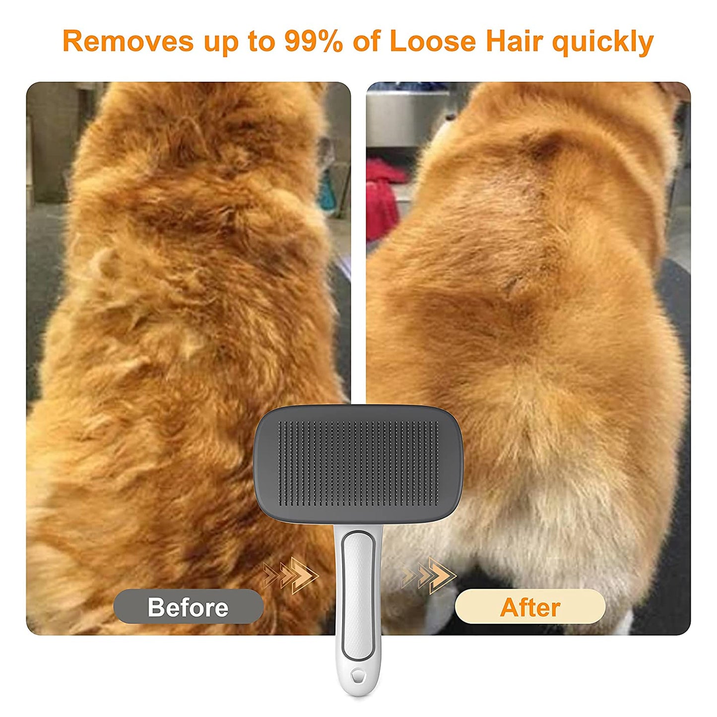 Self Cleaning Dog Brush for Long and Short Hair to Removes Tangles and Loose Hair