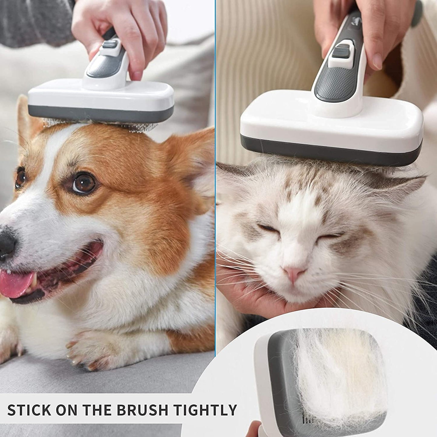 Self Cleaning Dog Brush for Long and Short Hair to Removes Tangles and Loose Hair