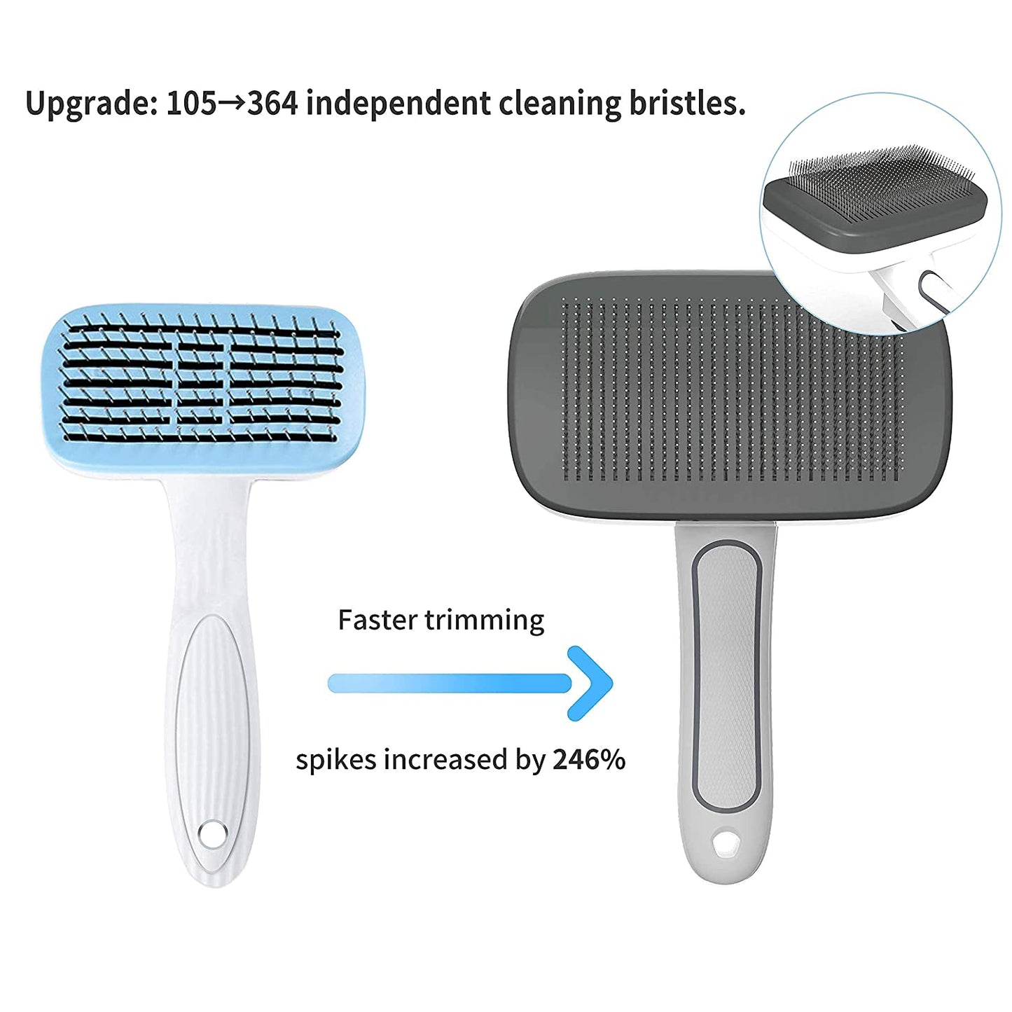 Self Cleaning Dog Brush for Long and Short Hair to Removes Tangles and Loose Hair