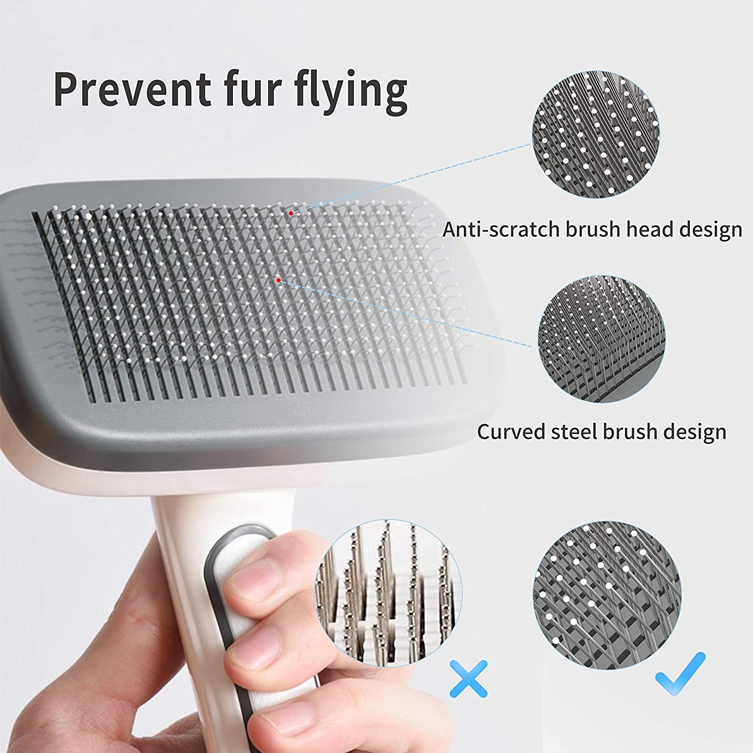 Self Cleaning Dog Brush for Long and Short Hair to Removes Tangles and Loose Hair